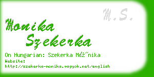 monika szekerka business card